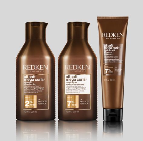 REDKEN INTRODUCES ALL SOFT MEGA CURLS! Redken All Soft Mega Curls, Haircare Wishlist, Tarte Brushes, Makeup Shopping List, Healthy Curls, Natural Fake Eyelashes, Redken All Soft, Silicone Free Shampoo, Makeup Materials