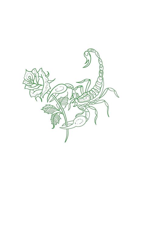 Scorpion Tarot Card Tattoo, Scorpio Symbol Aesthetic, Green Tattoos For Women, Scorpio Rising Tattoo, Scorpio Flower, Scorpio Sign Tattoos, Scorpio Wallpaper, Tattoo Belly, Serotonin Tattoo