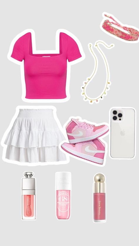 Preppy Pink Aesthetic, Pink Aesthetic Cute, Preppy Girl Outfits, Shuffles Preppy, Preppy Tops, Preppy Inspiration, Cute Nike Outfits, Preppy Summer Outfits, Preppy Pink