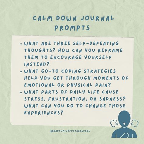 Utilize these journal prompts to help calm down from anger, sadness or overwhelming emotions. Anger Journal Prompts, Overwhelming Emotions, Journal Inspiration Writing, Journaling Prompts, Physical Pain, Inner Healing, Journal Template, Coping Strategies, Calm Down