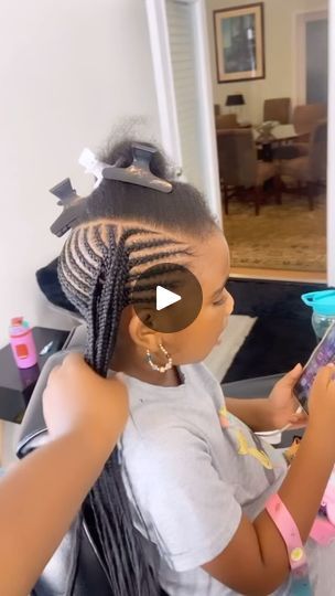 Pussycat Hairstyles For Kids Braids, Braided Mohawk Hairstyles For Kids, Kids Braided Mohawk, Kids Hairstyles Girls Black, Kid Braids, Braided Mohawk, Braided Mohawk Hairstyles, Knotless Braid, Colors Show