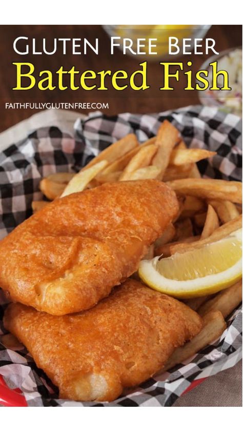 You won't believe how easy it is to make your own Gluten Free Beer Battered Fish at home. Add a side of fries, and you've got the perfect pub dinner. Gluten Free Beer Battered Fish, Gluten Free Fish Batter, Beer Battered Fish Tacos, Fish Batter, Fish Batter Recipe, Gluten Free Fish, Gluten Free Dinner Easy, Gluten Free Beer, Beer Battered Fish