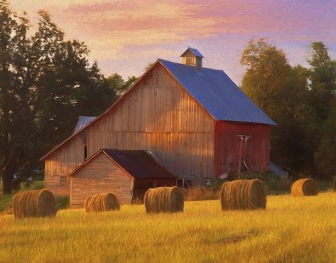 George Robinson, Vermont Art, Barn Photography, Barn Pictures, Country Barns, Farm Living, Rural America, Barn Painting, Barn Art