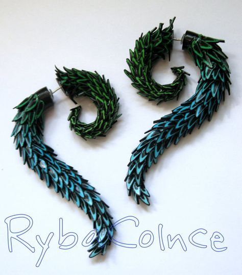 Fake ear gauge  Faux gauge/Gauge earrings/ plug/ by RybaColnce, $30.00 Plug Earrings Gauges, Tail Of The Dragon, Stretched Ear Lobes, Faux Gauges, Ear Gauge, Gauge Earrings, Diy Jewelry Inspiration, Cute Piercings, Fake Piercing