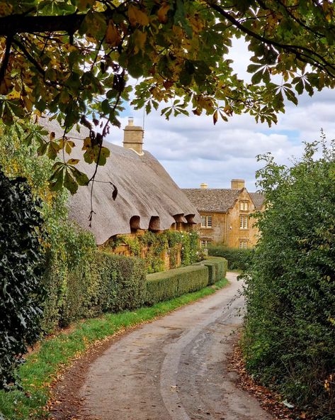 SWIPE ➡️ Happy Friday! It's 'Friday Five' time! I have five of my favourite photos from my gallery, of the gorgeous village of Great Tew, at this time of the year! Cosy, quaint cottages with a storybook feel, make this village one of my favourite stops when travelling through the beautiful Oxfordshire countryside! I love the warmth of the stone against the neatly trimmed privet hedging, and the feel that time has stood still here! Hope you like this little wander through the village! 🌿🏠🍂 I h... Cottage On A Hill, English Homes, Oxfordshire Countryside, British Village, Life Dreams, Quaint Cottage, English House, My Gallery, It's Friday