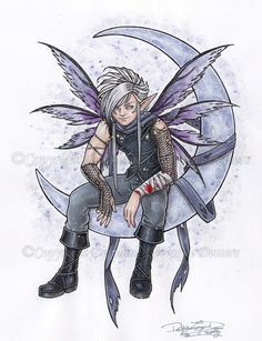 boy faerie moon Male Fairies, Male Fairy, Fairy Boy, Faery Art, Illustration Fantasy, Fairy Drawings, Fairy Stickers, Elves Fantasy, Drawing Table