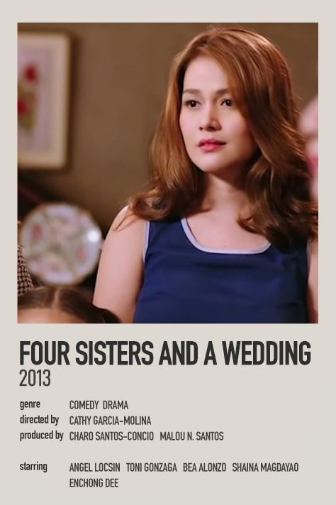 four sisters and a wedding minimalist/polaroid poster Bea Alonzo, Wedding Minimal, Angel Locsin, Minimalist Polaroid Poster, Wedding Minimalist, Wedding Movies, Polaroid Poster, Four Sisters, Minimal Movie Posters