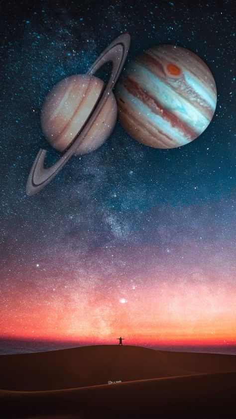 Space Saturn Jupiter iPhone Wallpaper Planets Aesthetic Drawing, Jupiter Wallpaper, Space Saturn, Iphone Wallpaper Clock, Jupiter And Saturn, Ipad Backgrounds, Jupiter Planet, Wallpapers Ipad, Space Phone Wallpaper