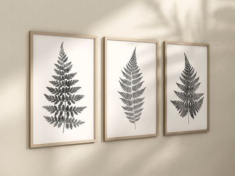 Black White Bedroom, Fern Wall, Leaves Artwork, Fern Art, Black White Bedrooms, Fern Wall Art, Fern Prints, Stencil Wood, Leaf Artwork