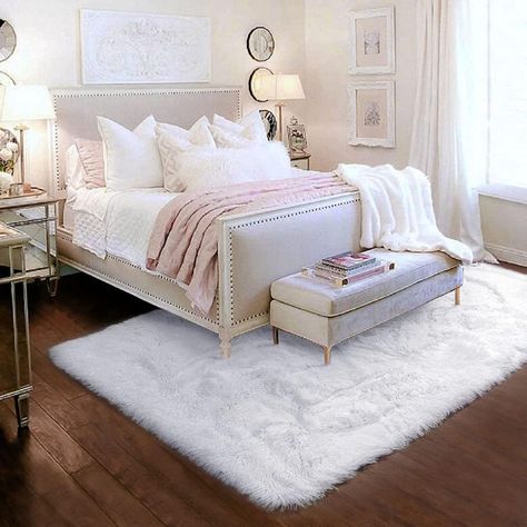 Pink Rug Aesthetic, Rugs For Room, Carpet For Nursery, Fuzzy Carpet, Pink Shag Rug, Rug For Room, Pink Rugs, White Shag Rug, Pink Rectangle