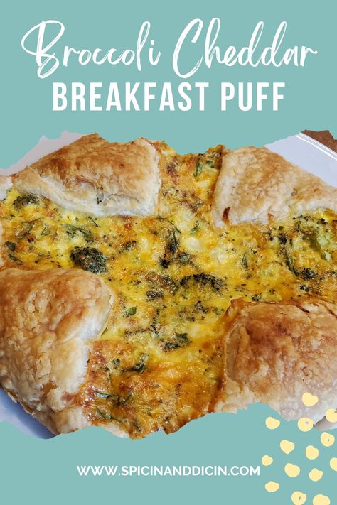 Bulbs - Broccoli Cheddar Breakfast Puff | Spicin' and Dicin' - Fresh Ground Spice Blends Puff Pastry Broccoli And Cheese, Broccoli Puff, Broccoli Breakfast, Puff Pastry Bacon, Breakfast Puff Pastry, Cheddar Broccoli, Puff Pastry Recipes, Broccoli Cheddar, Bacon Cheddar