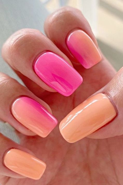 Best Summer Nail Designs, Korean Nail Designs, August Nails, Bridal Nail Art, Summer Nail Designs, Pink Ombre Nails, Gold Glitter Nails, Ombre Nail, Ombre Nails Glitter