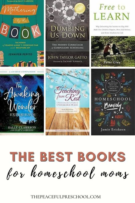 Homeschool Mom Books, Homeschool Books For Mom, Books For Homeschool Moms, Wild + Free Homeschool, Wild And Free Homeschool, Parent Books, Homeschooling Books, Peaceful Press, Power Of Reading