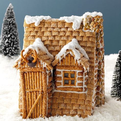 18 Gingerbread House Ideas to Fill Your Edible Christmas Village Gingerbread Barn, Gingerbread Cabin, Gingerbread Architecture, White Gingerbread House, Gingerbread Competition, Gingerbread House Icing, Graham Cracker Gingerbread House, Cardboard Gingerbread House, Gingerbread Castle