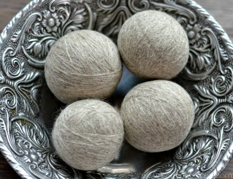 Learn how to make DIY wool dryer balls. Reduce static and save money by tossing them in with each dryer load. Scent them with your favorite essential oil. Diy Wool Dryer Balls, Diy Wool, Dryer Balls, Wool Dryer Balls, Homemade Cleaning Products, General Crafts, How To Make Diy, Home Made Soap, Homemade Gifts