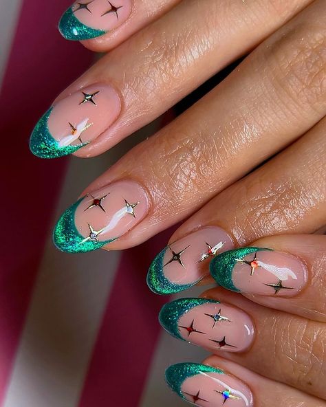 30 French Manicure Styles to Try in 2024 | Glamour Colorful Winter Nails, Funky French Tips, Graphic Nail Designs, Best French Manicure, Cat Eye Nail Art, French Ideas, Glitter Tips, Cat Eye Nail, Eye Nail Art