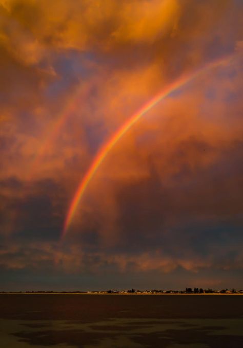 Spectacular orange sunset and double ‘dry’ rainbow captured by Safety Bay resident | Community News Orange Rainbow, Double Rainbow, Sunset Rainbow, Sunset With Rainbow, Rainbow Sky Photography, Rainbow In The Sky Photography, Rainbow In Sky Aesthetic, Rainbow In Sky Nature, Rainbow Sunset