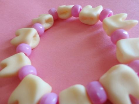 Kawaii Kandi Bracelets, Harajuku Bracelet, Clown Bracelet, Teeth Bracelet, Kawaii Kandi, Japanese Bracelet, Pink Harajuku, Decora Accessories, Harajuku Accessories