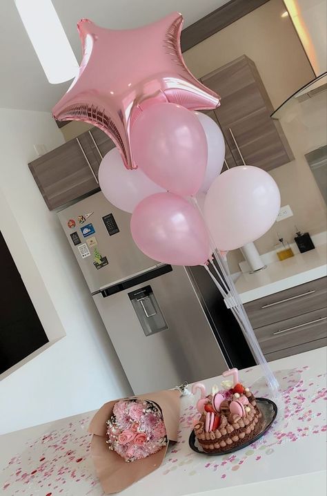 Pink Party Decor, 28th Birthday Ideas, Pink Birthday Decorations, Party Decor Ideas, Pink Party Decorations, Birthday Goals, Simple Birthday Decorations, Love Birthday Quotes, Happy Birthday Wallpaper