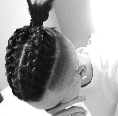 Asian Braids Hairstyles Men, French Braid Hairstyles Men, French Braid Men, French Braids Men, Boys Haircuts Long Hair, Princess Leia Hair, Oscar Hairstyles, Fade Haircut Styles, Man Bun Hairstyles