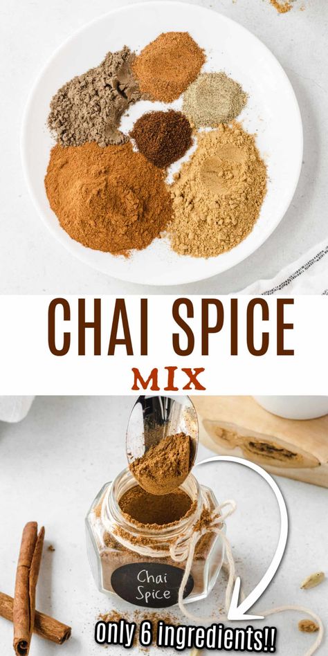 Chi Spice Blend, Chai Mix In A Jar, Chai Mix Recipe, Chai Spice Mix Recipe, Chai Spice Recipe, Homemade Chai Spice, Chai Spice Blend, Homemade Chai Tea, Chai Spice Mix