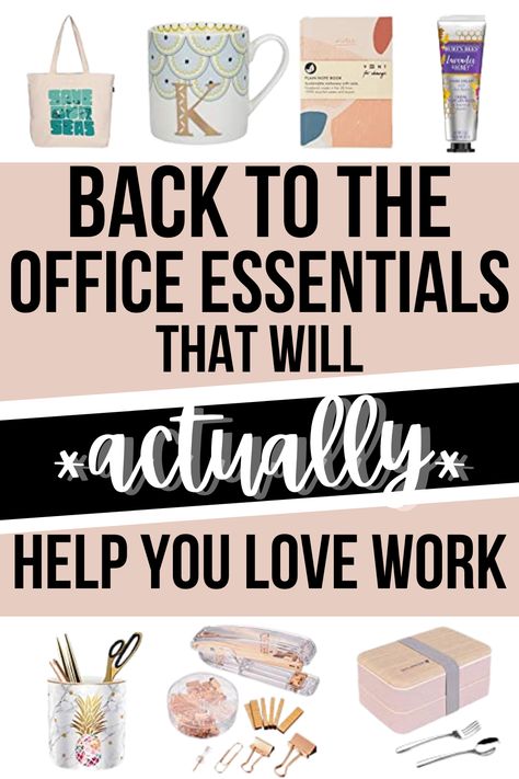 New Office Job Essentials, Office Needs List, Cute Work Desk Ideas Office, Work Office Essentials Women Desk, First Office Job Essentials, Office Essentials Checklist, Office Necessities Work, Work Office Essentials, Work Essentials Women