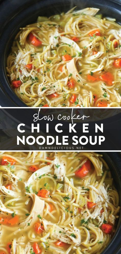 Slow Cooker Chicken Noodle, Slow Cooker Chicken Noodle Soup, Cupcakes Recipes, Crockpot Soup Recipes, Slow Cooker Dinner, Soup Recipes Slow Cooker, Slow Cook, Healthy Slow Cooker, Delicious Lunch