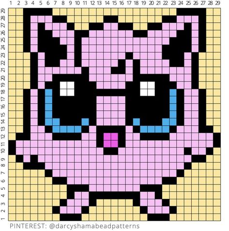 Jigglypuff Pattern #jigglypuff #igglypuff #wigglypuff #pokémon #hamabeads #hamabeadpattern #perlerbeads #perler #pixel #pixelart #pyssla #fusebeads Jigglypuff Cross Stitch, Jiggly Puff Pixel Art, Jigglypuff Perler Beads, Giggly Puff, Funny Pixel Art, Pixel Pokemon, Pixel Art Pokemon, Pokemon Bead, Pokemon Pattern