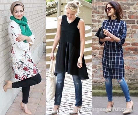 Trend Alert: How to Rock the Dress Over Pants Trend - Gorgeous & Beautiful How To Wear Tunic Tops Outfits, Tunic Tops Outfit, Pants Trend, Dress Over Pants, Pant Trends, Overlay Dress, Under Dress, Soft Natural, Pants Outfit