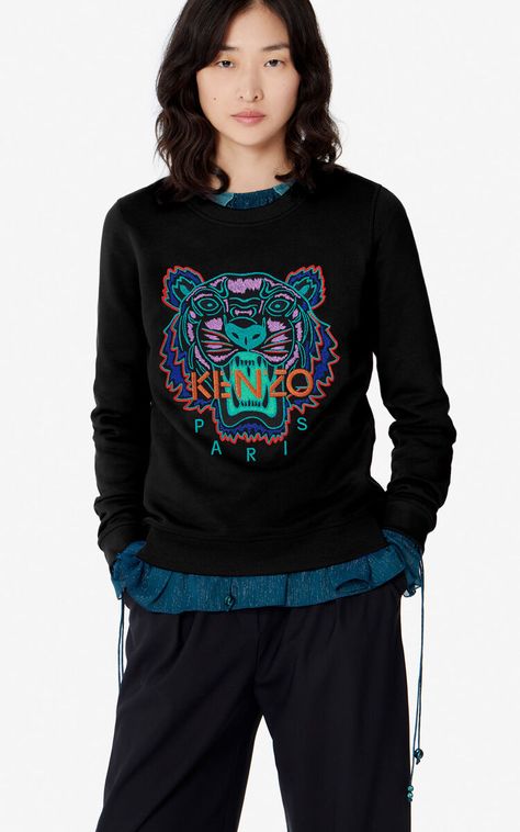 'Holiday Capsule' Tiger sweatshirt | Kenzo UK Tiger Ears, Kenzo Tiger Sweatshirt, Kenzo Tiger, Feminine Wardrobe, Cute Tiger, Colorful Life, Tiger Head, Ear Jacket, Custom Jacket