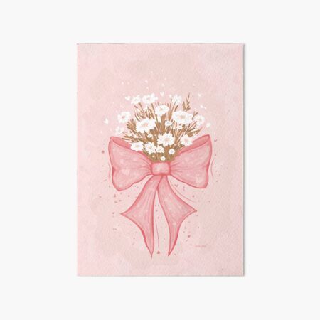 Aesthetic Diy Painting, 3 Connected Paintings, Coquette Art Prints, Pink And White Painting, Flowers Wall Art, Pink Diy Room Decor Wall Art, Canvas Painting For Birthday, Paintings For Your Room, Bow Canvas Painting