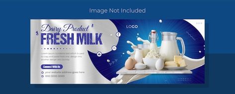 Fresh dairy milk product social media po... | Premium Vector #Freepik #vector #creative-marketing #marketing #marketing-design #digital-marketing-agency Milk Banner Design, Product Social Media Post Design, Dairy Products Logo, Product Social Media Post, Business Facebook Cover, Milk Advertising, Dairy Business, Fashion Poster Design, Facebook Design