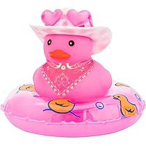 Pink Rubber Duck, Dashboard Decorations, Pink Cowboy, Dashboard Car, Car Decorations, Swim Ring, Rubber Ducks, Pink Accessories, Car Dashboard