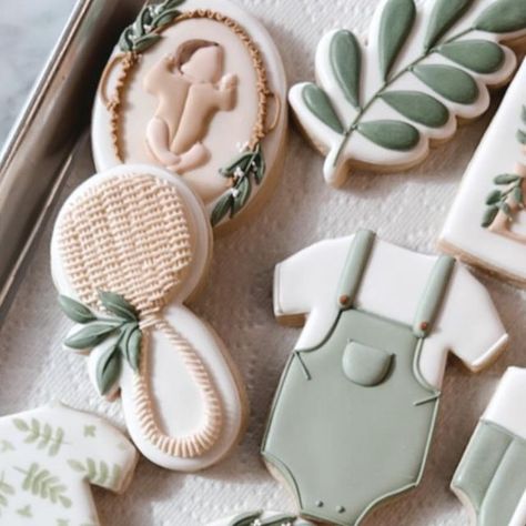 Ingrid vitale on Instagram: "I love making a baby shower cookies! A little one is on the way! 🌿🌿
Thank you @moments_byleena for having me 💕 

Nursery scene template from @hanamade.cookies 
Baby bassinet design by Jessica @hartworkcookieco hartworkcookieco and Sabrina @thequeenswhisk 

#babyshower #babyboy #baby #cookies #occookies #cookiesofinstagram #ocbaker #socal #southoc #ocparties #ocevents #southoc #southocmoms #irvinemoms #newportmoms #socalmoms #momtobe" Boho Baby Shower Cookies Boy, Simple Baby Shower Cookies, Scene Template, Baby Shower Biscuits, Christian Baby Shower, Baby Boy Cookies, Special Cookies, Shoe Cookies, Stork Baby Showers