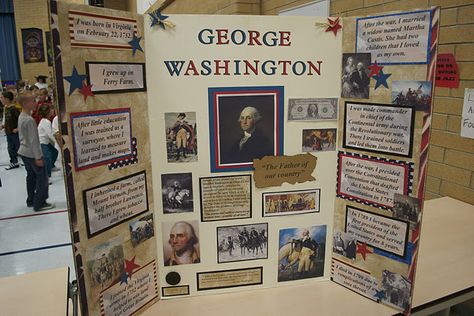 American History project idea...could assign a president or important historical figure to each student. Timeline Ideas For School Projects, Display Board Ideas For School, Wax Museum School Project, History Fair Projects, Tri Fold Poster Board, Wax Museum Project, Tri Fold Poster, Biography Report, American History Projects