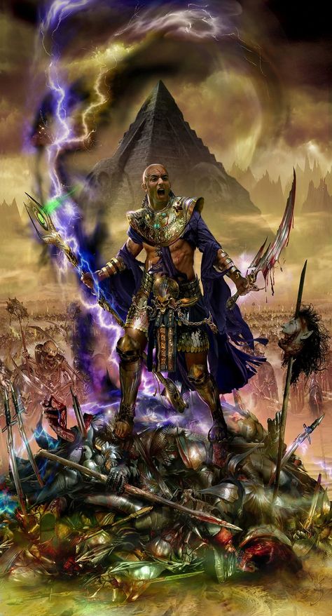 Tomb Kings | Warhammer Wiki | Fandom Egyptian Necromancer, Warhammer Tomb Kings, Tomb Kings, Guild Wars, Age Of Sigmar, Warhammer Art, Ancient Egyptian Art, Egyptian Goddess, Dnd Art