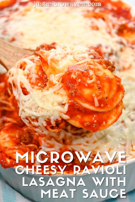 How To Cook Ravioli, Frozen Ravioli Recipes, Microwave Foods, Lasagna With Meat Sauce, Cheesy Ravioli, Cooking Microwave, Microwave Cooking Recipes, Hotel Meals, Microwave Pasta