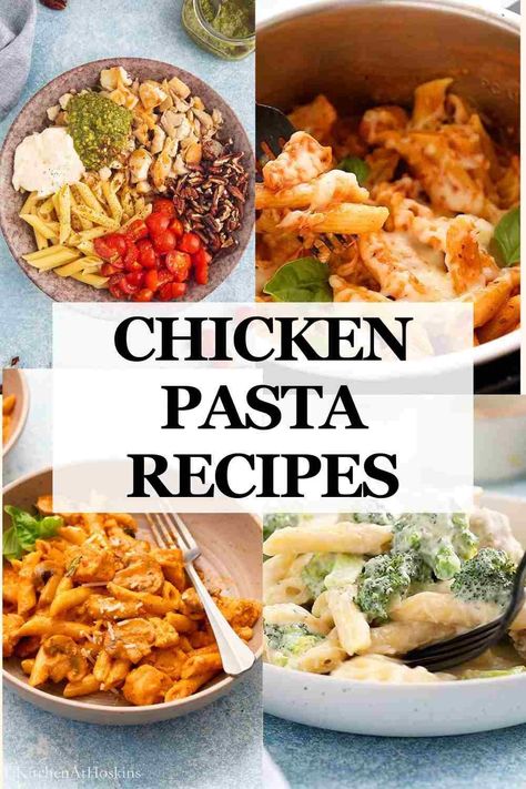 Chicken Pasta Recipes are delicious, satisfying and packed with flavor. Perfect for weeknight pasta dinner, these pasta dishes with chicken are some of the best pasta dishes to make. Pasta Dishes With Chicken, Dishes With Chicken, Pasta Dinner Recipes Chicken, Chicken Pesto Pasta Salad, Instant Pot Pasta, Creamy Pesto Chicken Pasta, Weeknight Pasta, Penne Pasta Recipes, Chicken Pasta Dishes