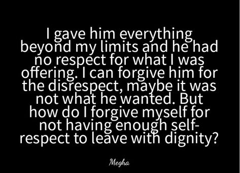 If someone doesn't have respect for what you have to offer, leave them before you lose self-respect. It is okay to suffer heartache but not to live an undignified life. Picking yourself up after you lose your self respect is a formidable task Once You Lose My Respect, He Doesn’t Respect You, He Doesn’t Respect You Quotes, Losing Respect For Someone Quotes, Lose Respect For Someone, Lost Respect Quotes, Losing Respect For Someone, Respect Yourself Quotes, Sympathy Card Messages