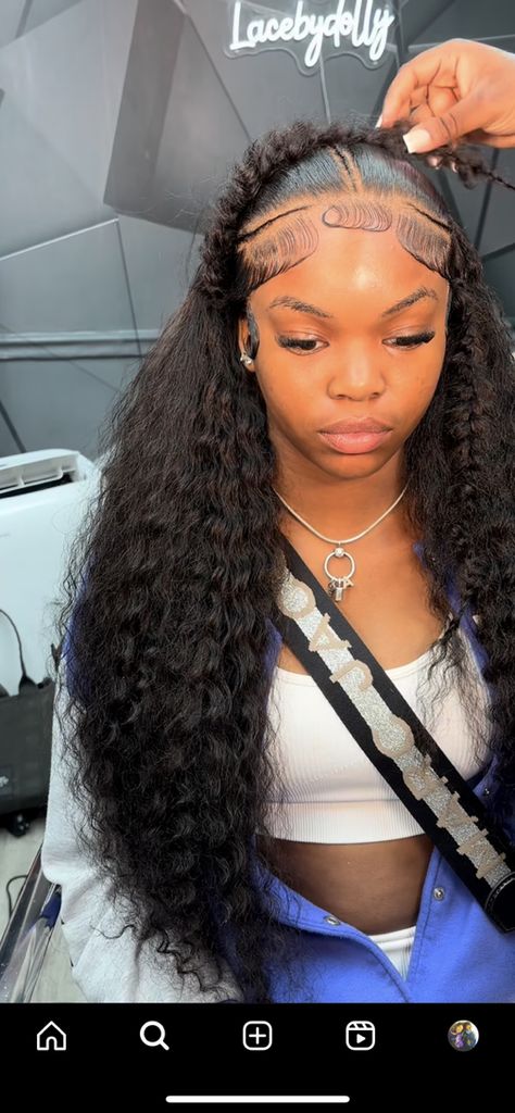 Wet And Wavy Wigs Black Women, Wet N Wavy Hairstyles Black Women, Curly Lace Hairstyles For Black Women, Hairstyles For Body Wave Wig, Fluffy Baby Hairs On Wig, Deep Wave Wig With Bow, Ways To Style Deep Wave Wig, 17 Birthday Hairstyles, Hairstyles For Deep Wave Wig