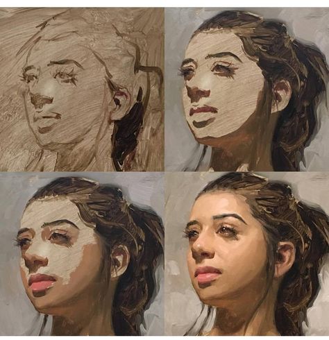 Portrait Tutorial Step By Step, Painting Portrait Tutorial, Sean Cheetham, Portrait Painting Tutorial, Painting Step By Step, Portrait Tutorial, Acrylic Painting Inspiration, Digital Painting Techniques, Portraiture Painting