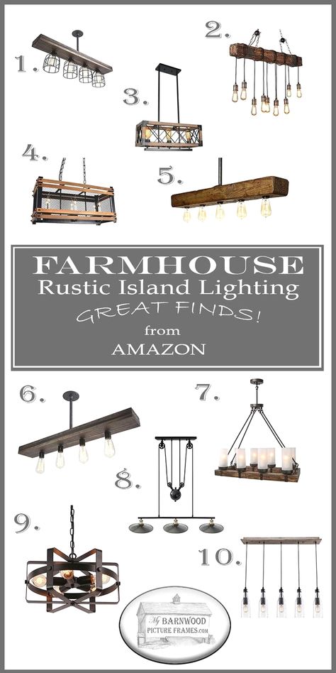 Rustic Island Lighting, Rustic Lighting Diy, Rustic Kitchen Island Lighting, Amazon Farmhouse Decor, Rustic Island, Farmhouse Rustic Kitchen, Rustic Kitchen Lighting, Farmhouse Style Lighting, Farmhouse Light