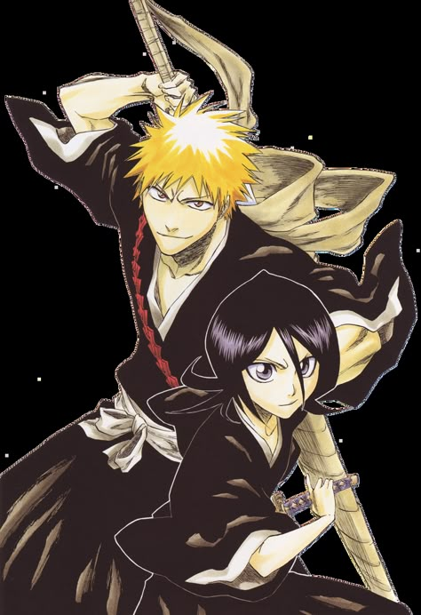 Ichigo Vs Byakuya, Tite Kubo Art, Kubo Art, Tite Kubo, Byakuya Kuchiki, Swords, Bleach, Anime, Art