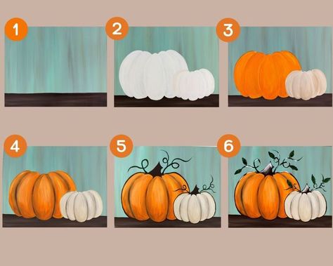 Emily Seilhamer Art Emily Seilhamer Art, Step By Step Pumpkin Painting, Easy Pumpkin Painting Ideas On Canvas, Fall Canvas Painting Ideas Easy Diy, Easy Fall Paintings For Beginners, Pumpkin Painting Idea, Easy Pumpkin Painting, Pumpkin Canvas Painting, Painting Party Ideas