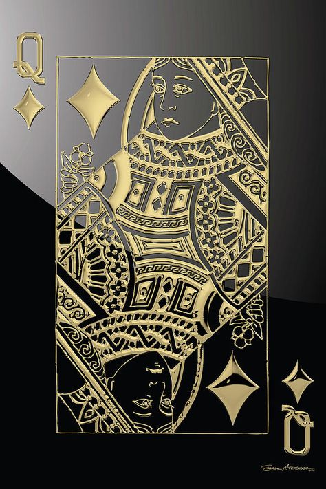 Best Revenge Is Your Paper, Black Digital Art, Dice Art, Egyptian Kings And Queens, Gold Playing Cards, Cool Playing Cards, Queen Of Diamonds, King Card, Daniel Defense