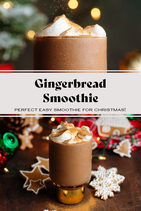 Healthy Christmas Smoothie, Christmas Smoothie Recipes, Whole 30 Smoothies, Winter Smoothie Recipes, Christmas Smoothie, Gingerbread Smoothie, Winter Smoothie, Christmas Smoothies, Winter Smoothies