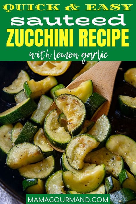 Learn how to make sauteed zucchini and squash with this quick and easy lemon garlic recipe. In little as five minutes you'll have a healthy, yet richly flavorful, zucchini recipe ready to enjoy!#zucchiniandsquash #sauteed #zucchini #recipe #lemon #garlic #howto #easy Sauteed Zucchini Recipes, Sauteed Zucchini And Squash, Blueberry Zucchini Bread, Zucchini And Squash, Zucchini Recipes Healthy, Easy Zucchini Recipes, How To Cook Zucchini, Healty Dinner, Garlic Recipe