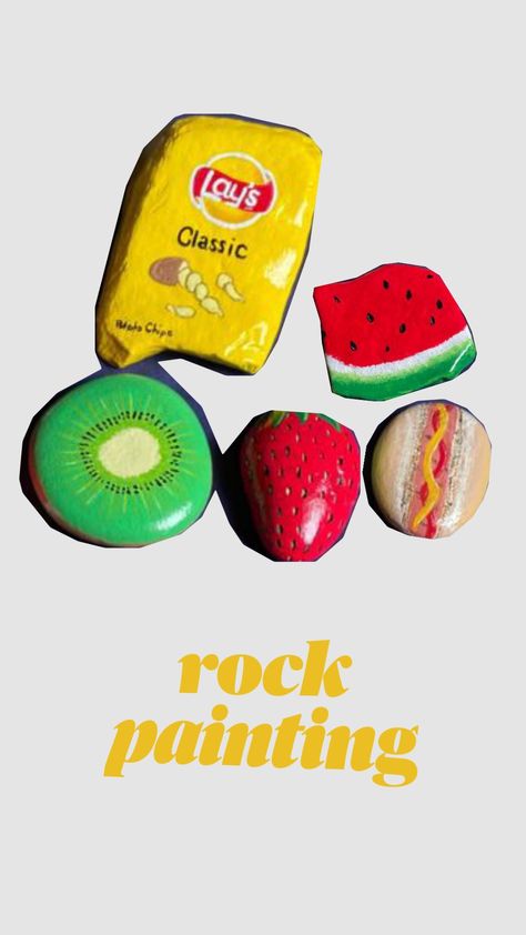 rock painting l Food l Rocks Painted Like Food, Food Rocks, Painting Food, Food Bread, Rocks Painted, Food L, Rock Painting Art, Rock Painting, Painting Art