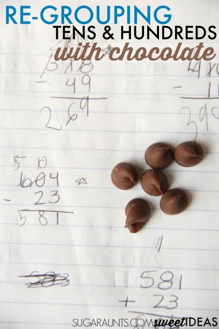 Regrouping math with chocolate chips Chocolate Activities, Chocolate Touch, Easy Math Activities, Brunch Foods, Creative Math, Simple Activities, Elementary Learning, Math Activities For Kids, Montessori Math