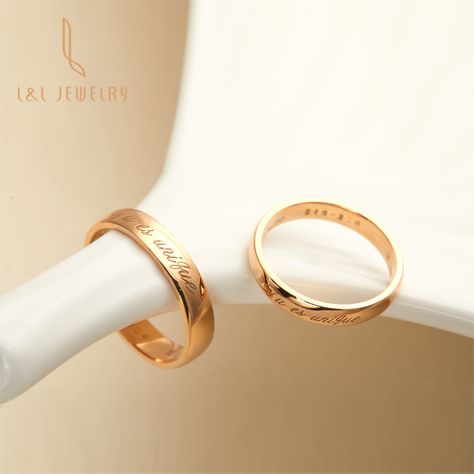 Wedding Ring With Name, Couple Ring Gold, Wedding Couple Ring, Couple Rings Gold, Couple Ring Design, Ring Name, 14k Gold Wedding Ring, Couples Wedding Bands, Engagement Rings Couple